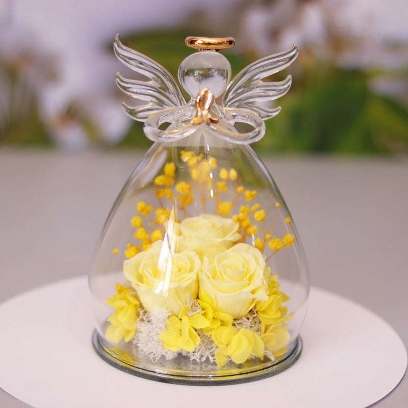 Angel Glass Cover Dried Rose - The Mercantiles