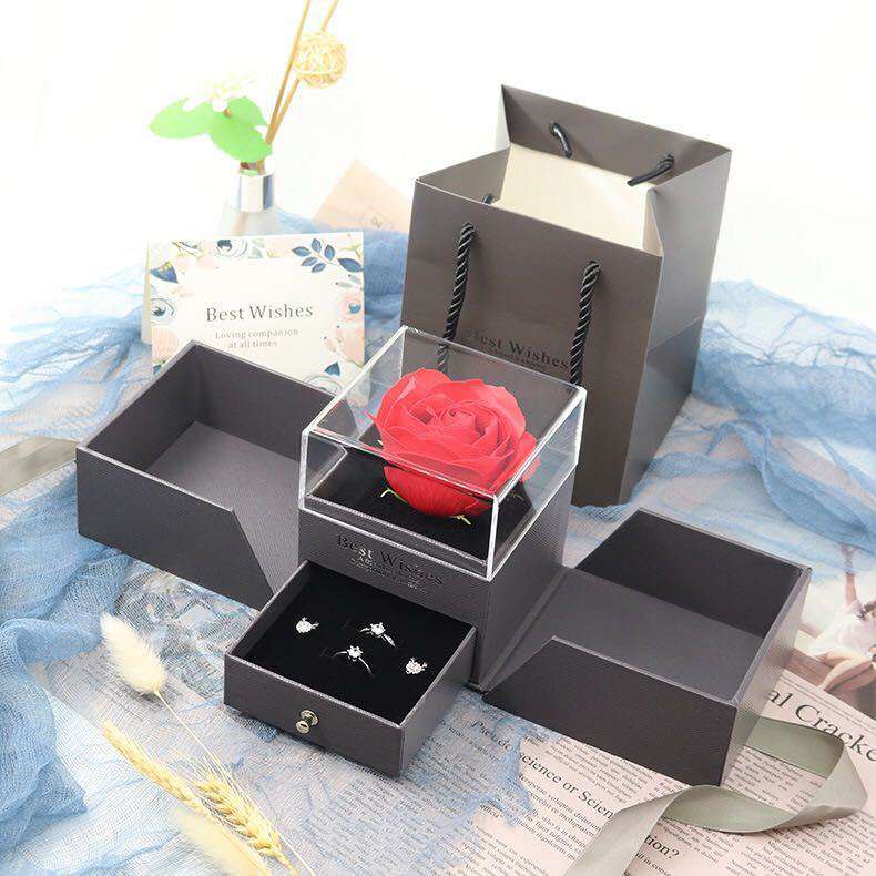 Plastic Eternal Flower Gift Box - The Mercantiles