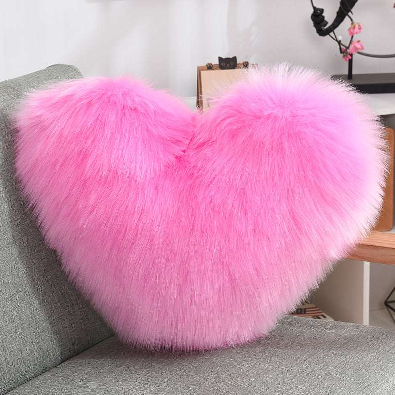 Faux Fur Heart Throw Pillow - The Mercantiles
