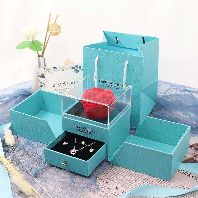 Plastic Eternal Flower Gift Box - The Mercantiles