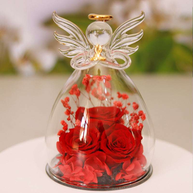 Angel Glass Cover Dried Rose - The Mercantiles