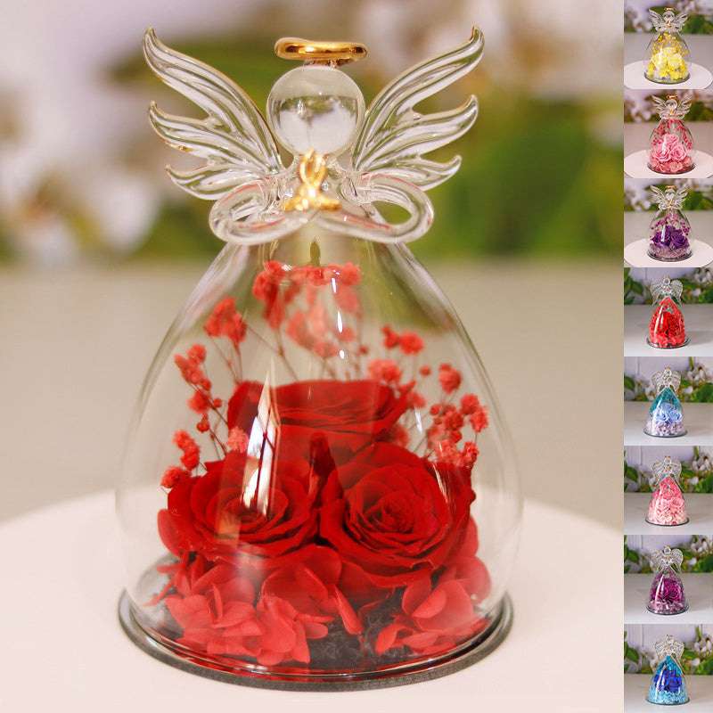 Angel Glass Cover Dried Rose - The Mercantiles