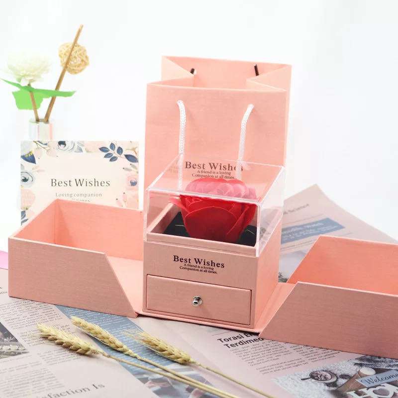 Plastic Eternal Flower Gift Box - The Mercantiles