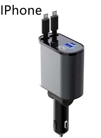 4 in 1 Retractable Car Charger - The Mercantiles