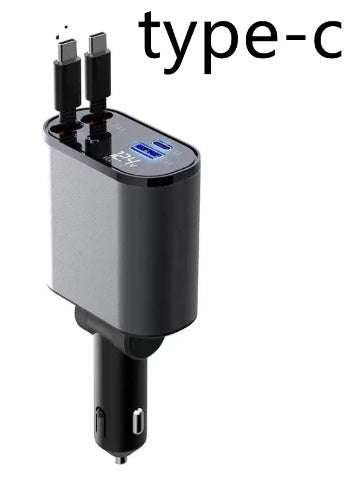 4 in 1 Retractable Car Charger - The Mercantiles