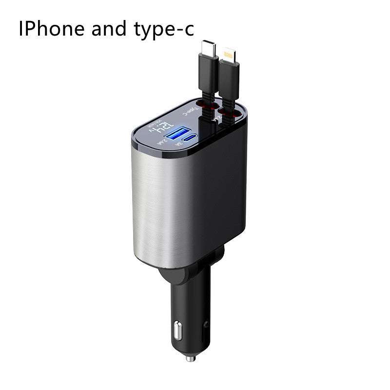 4 in 1 Retractable Car Charger - The Mercantiles