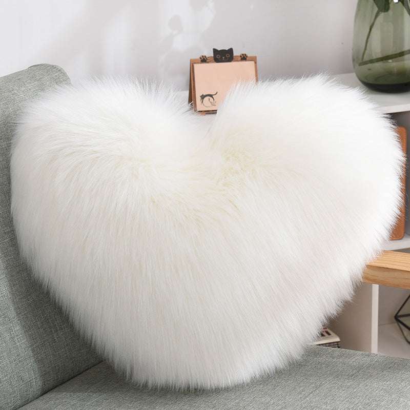 Faux Fur Heart Throw Pillow - The Mercantiles