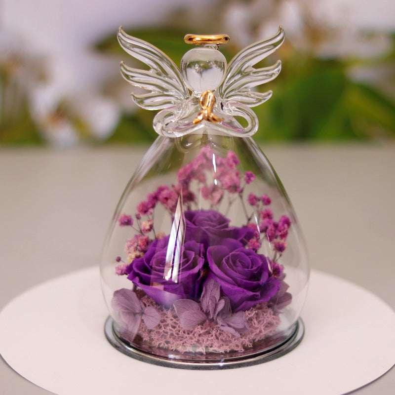 Angel Glass Cover Dried Rose - The Mercantiles