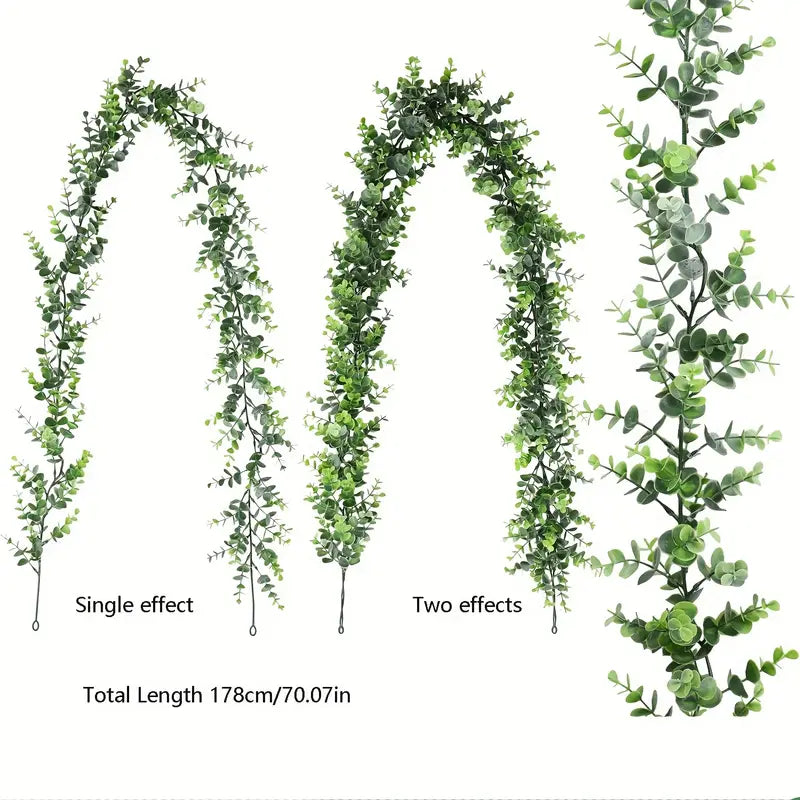 Artificial Eucalyptus Garland - Realistic Fake Greenery for Weddings & Home Decor
