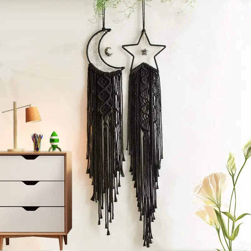 Boho Moon & Star Dream Catcher | Handmade Home & Wedding Decor