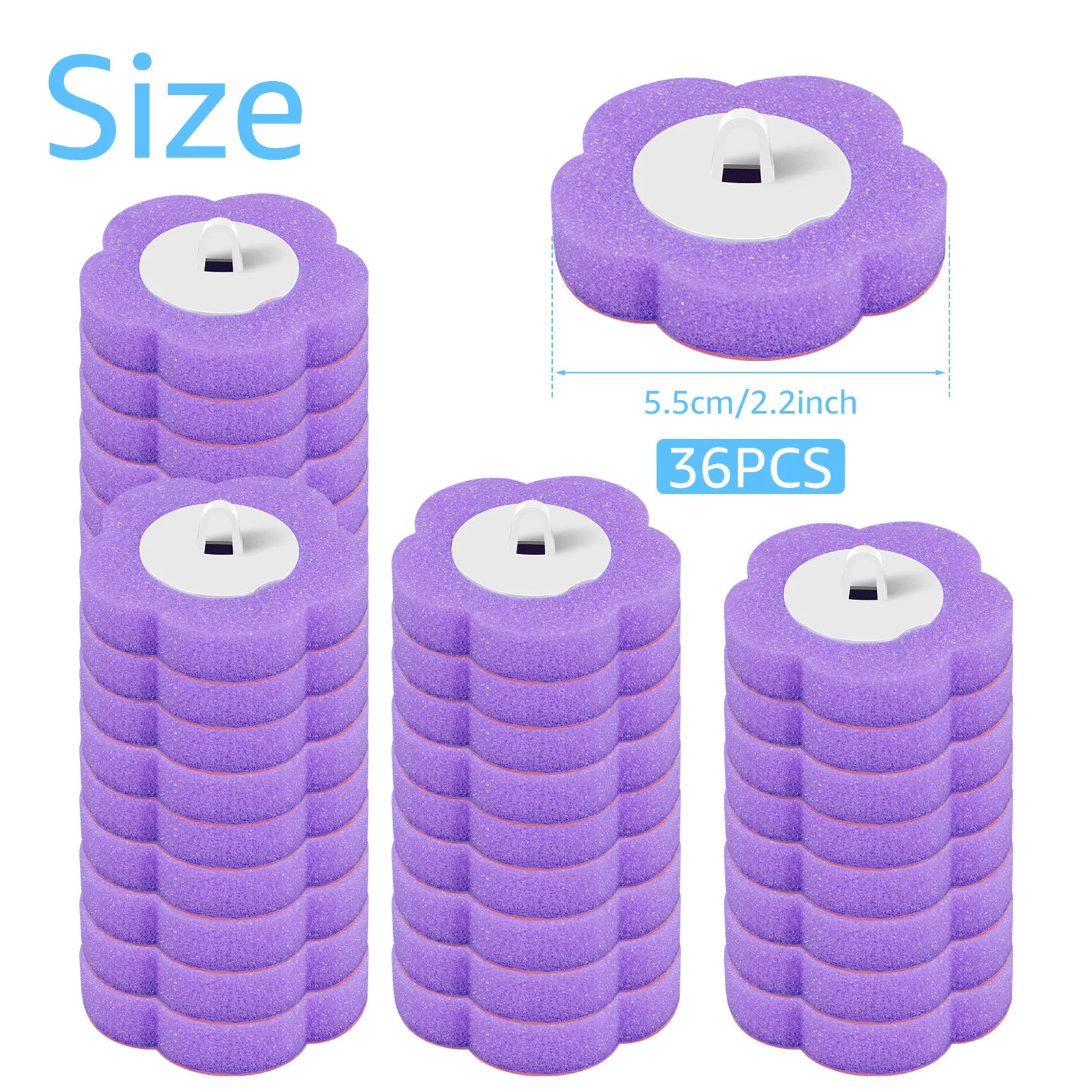 18-36Pcs Disposable Toilet Brush with Extended Handle Bathroom Toilet Brush Holder Cleaning Kit Replacement Head 360° Deep Clean