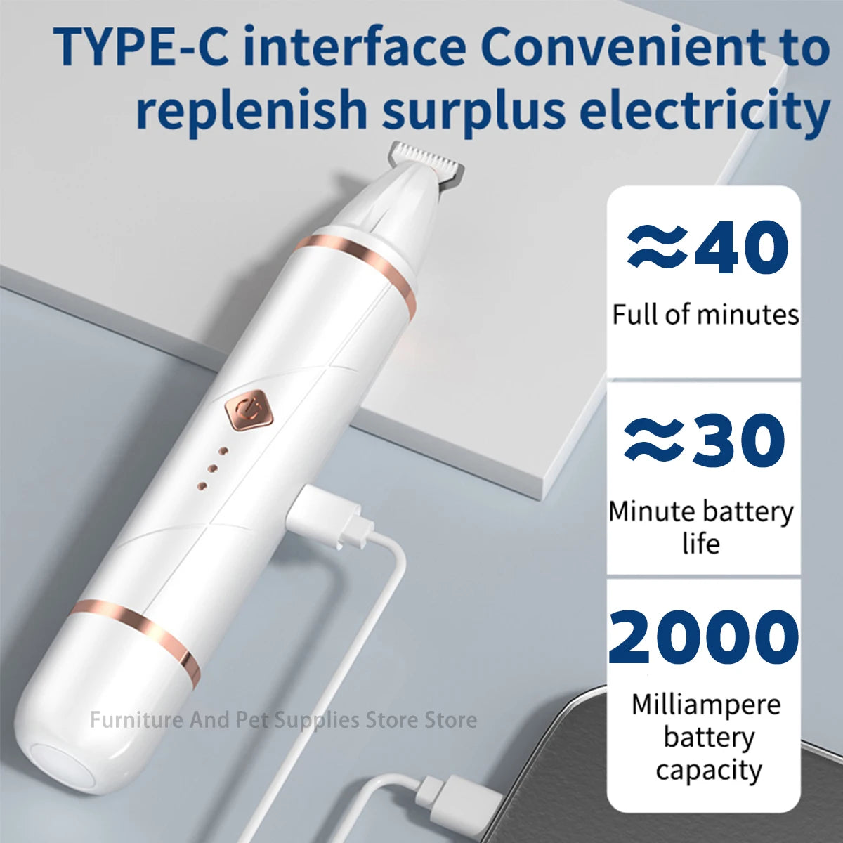 2-in-1 pet dog paw trimmer cat nail clipper pet nail grinder dog cat hair trimmer dog trimmer dog nail grinder paw trimmer