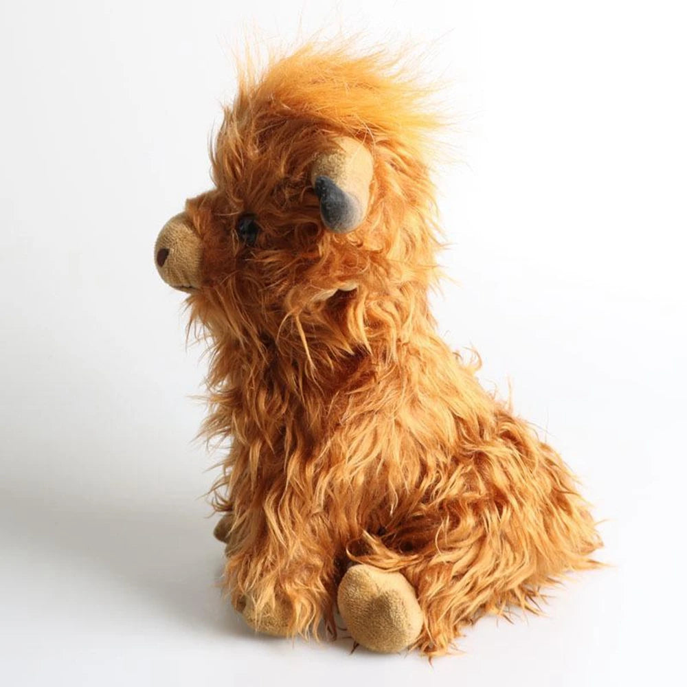 25cm Simulated Scottish Highland Cow Plush Toy Cute Fairy Calf Baby Animal Child Birthday Christmas Gift