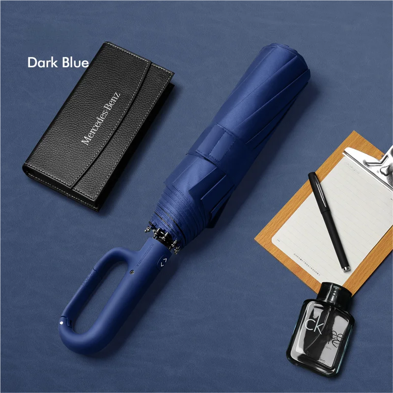 Large Automatic Umbrella with Ring Buckle Thick Durable Unisex Portable UV Protection Windproof Rain And Sunshade Umbrella