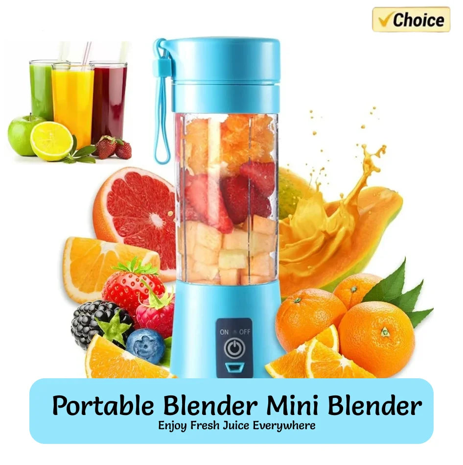 Portable Mini USB Rechargeable Blender 380ml Travel Fruit Juicer Cup Handheld Smoothie Maker for On-the-Go Shakes And Juices