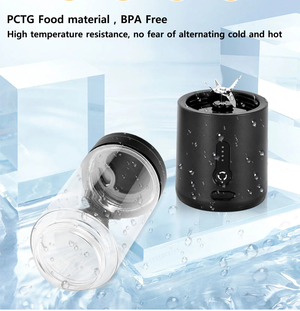 Portable Blender Mini Electric Fruit Juicer Mixer USB Rechargeable Smoothie Orange Fresh Juice Blender Portable Blender