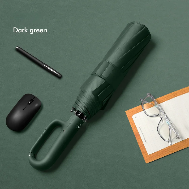 Large Automatic Umbrella with Ring Buckle Thick Durable Unisex Portable UV Protection Windproof Rain And Sunshade Umbrella