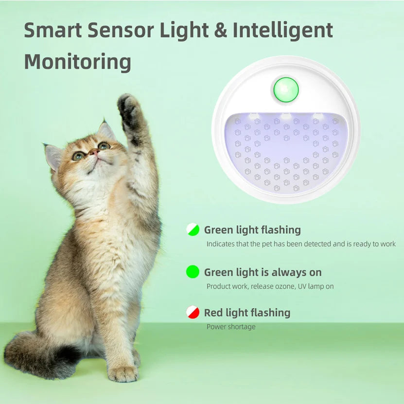 Smart Cat Odor Purifier 4000mAh Rechargeable For Cat Litter Box Deodorizer Pet Toilet Air Purifier Dog Cat Litter Deodorant