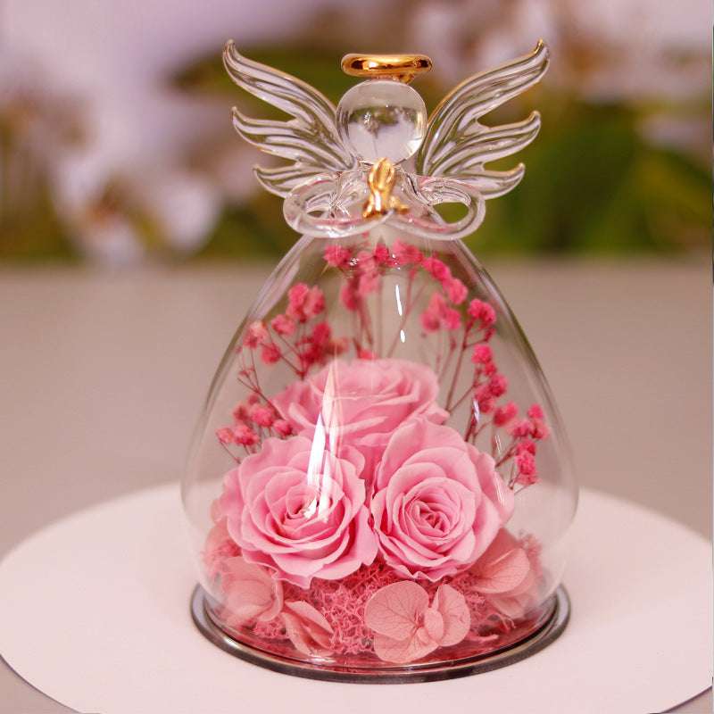 Angel Glass Cover Dried Rose - The Mercantiles