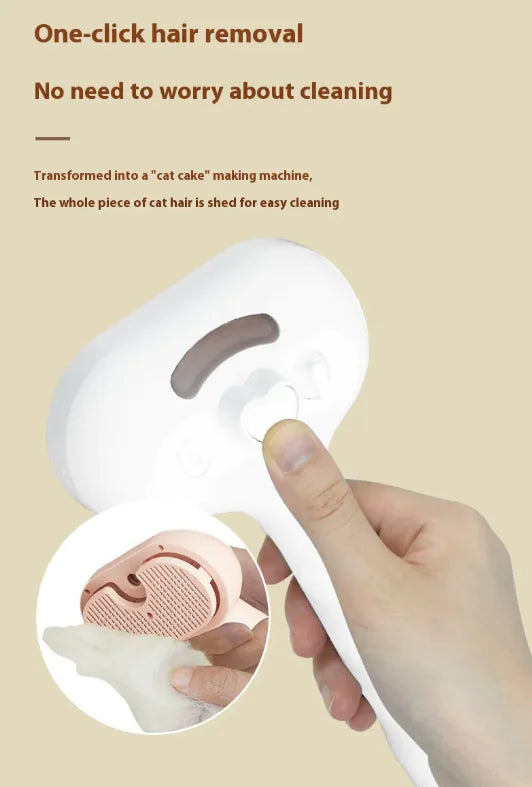 3-in-1 Steam Pet Grooming Brush – Self-Cleaning, De-Shedding & Spray Care for Dogs & Cats