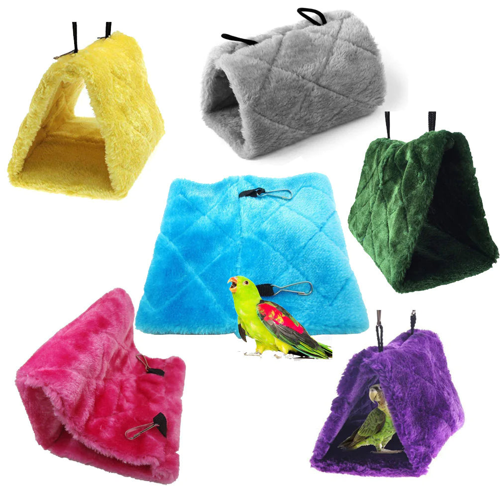 Cozy Bird Hammock Tent for Parrot Cages - Soft, Washable Pet Bedding (4-Size)