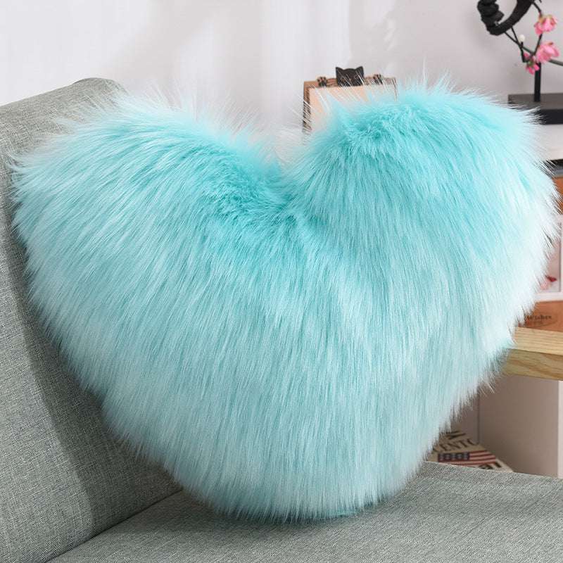 Faux Fur Heart Throw Pillow - The Mercantiles