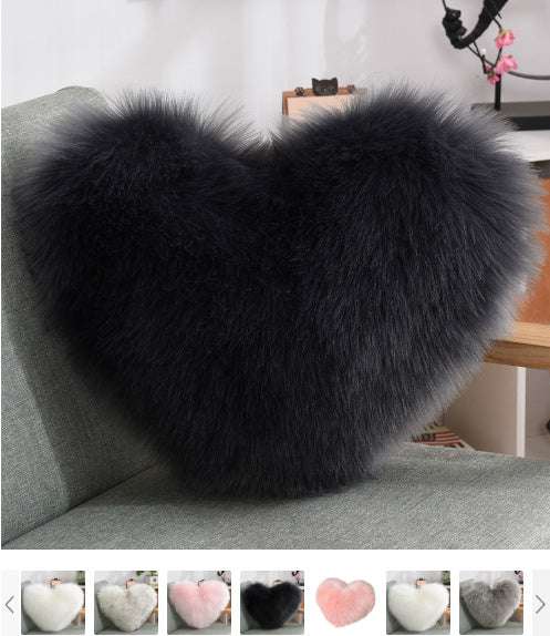 Faux Fur Heart Throw Pillow - The Mercantiles