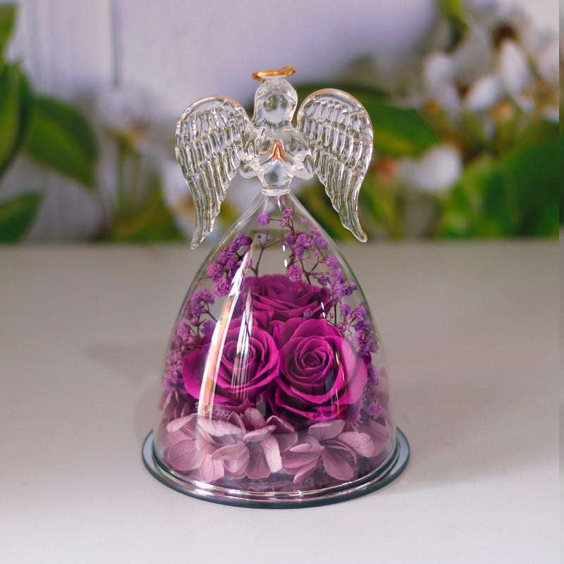 Angel Glass Cover Dried Rose - The Mercantiles