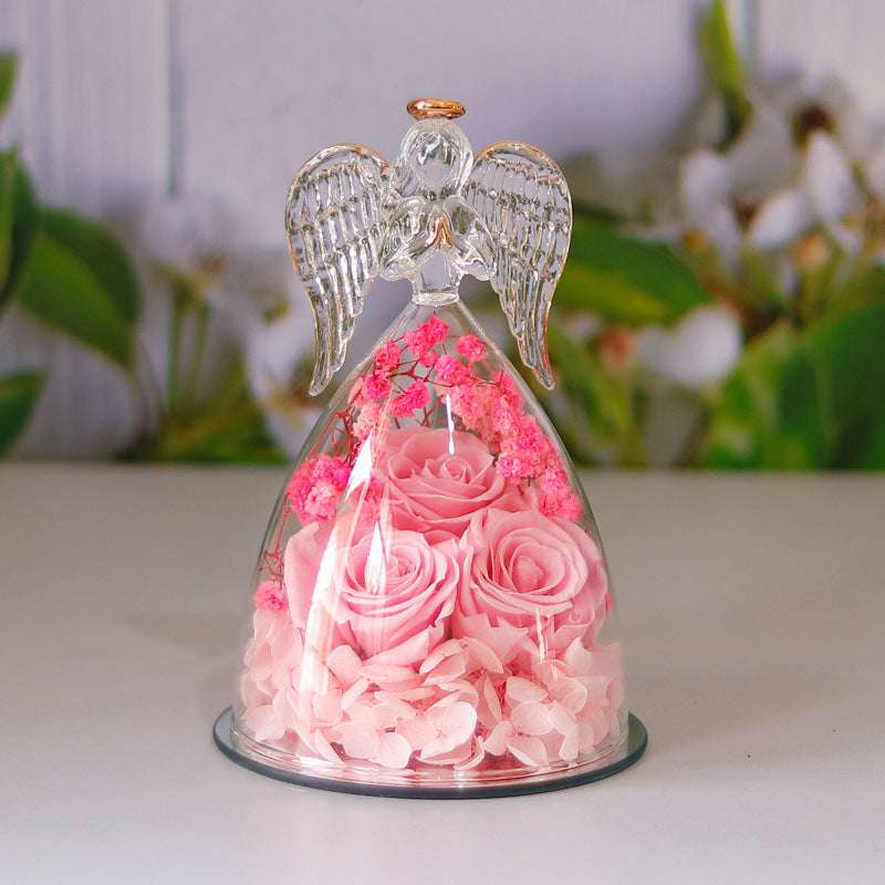 Angel Glass Cover Dried Rose - The Mercantiles