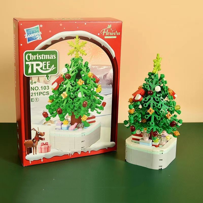 Christmas Building Block Tree Music Box