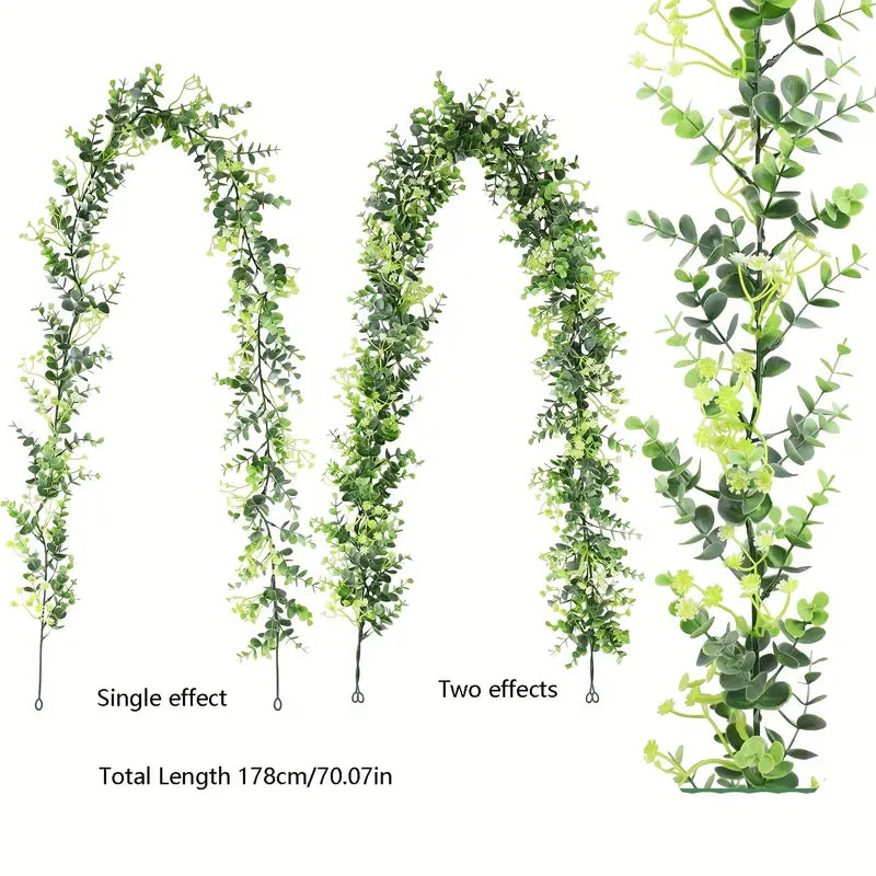 Artificial Eucalyptus Garland - Realistic Fake Greenery for Weddings & Home Decor