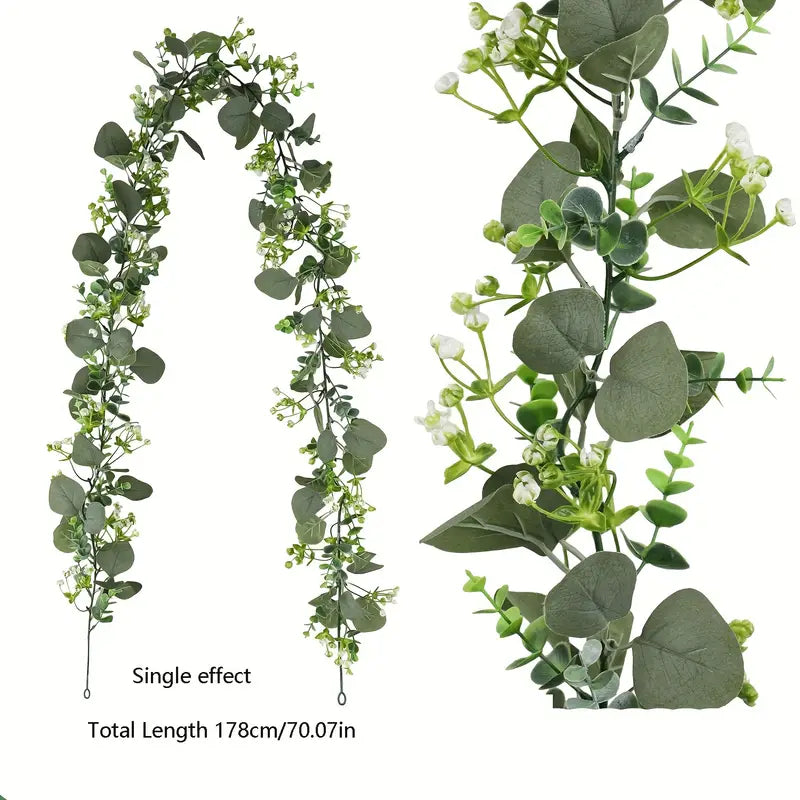 Artificial Eucalyptus Garland - Realistic Fake Greenery for Weddings & Home Decor