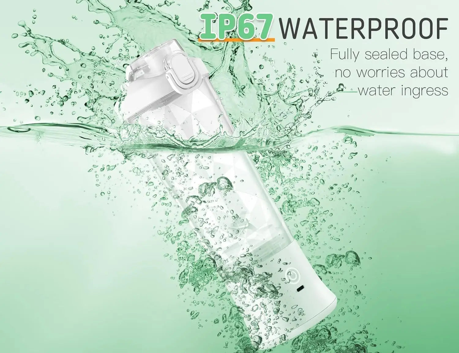 Portable Blender for Smoothies Shakes Juice Personal Small Mini Glass Mixer USB Rechargeable Electric Handheld Watter Bottle