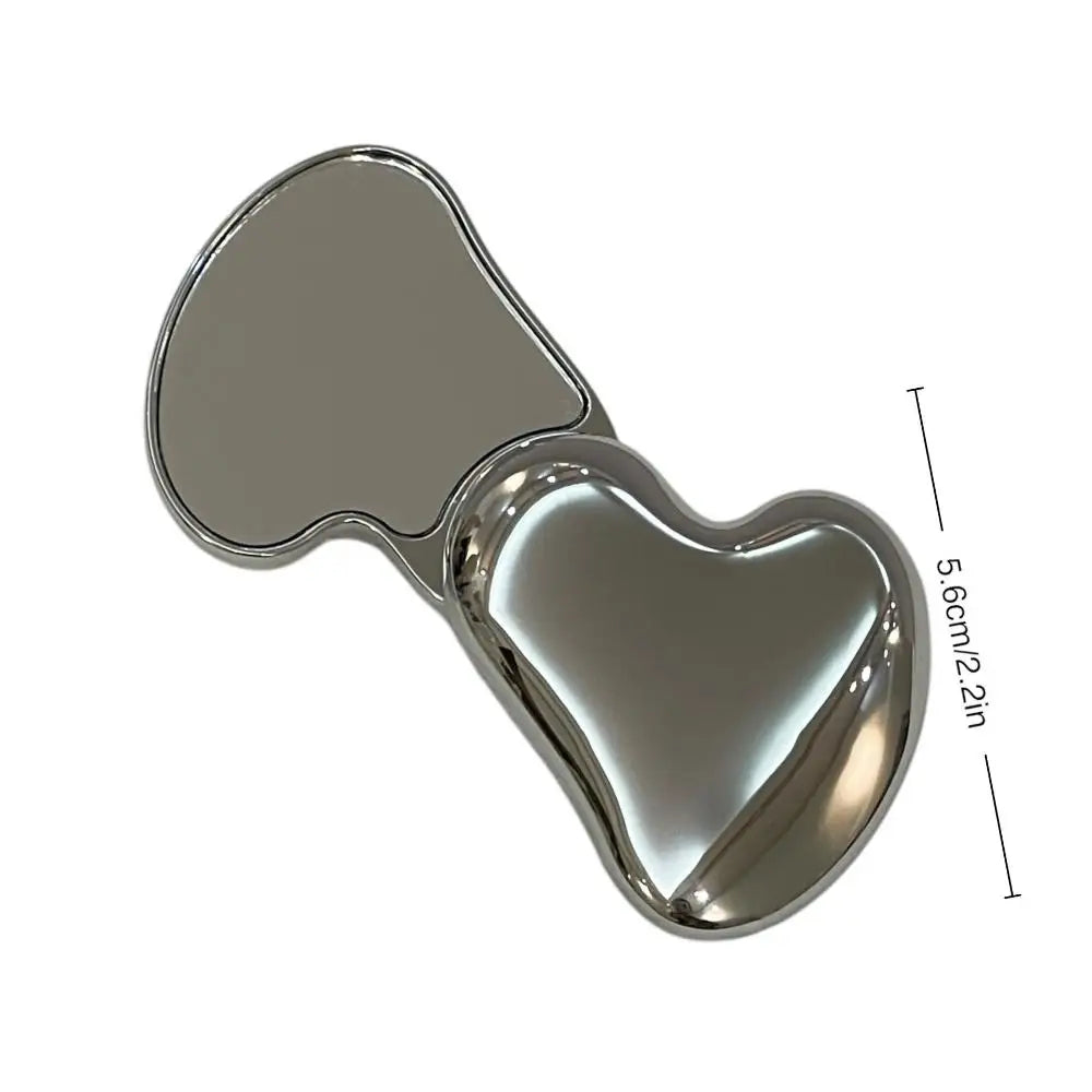 Foldable Makeup Mirror Metal Mini Cute Not Fragile and Portable Travel Compact Mirror Suitable for Bag Double-sided Small Mirror