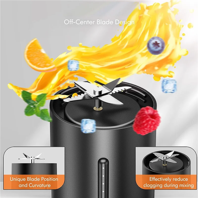 Portable Blender, Personal Size Blender For Shakes And Smoothies With 6 Ultra Sharp Blades, 16 Oz USB Rechargeable Durable White