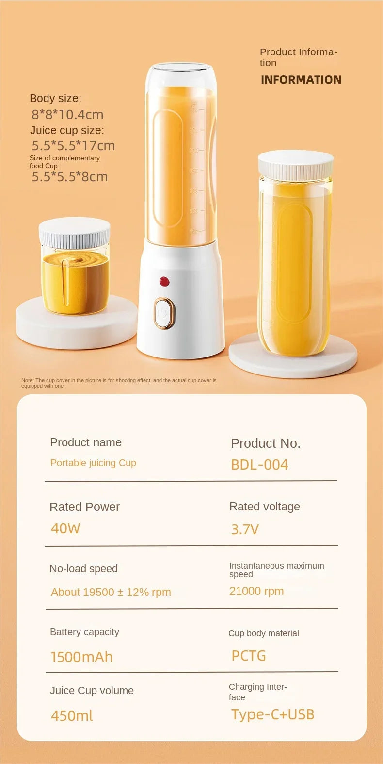 Portable Kitchen  Blender Wireless Electric Fruit Juicer Machine For Orange Ice Crushing 10 Blades Auxiliary Food Machine Mixer