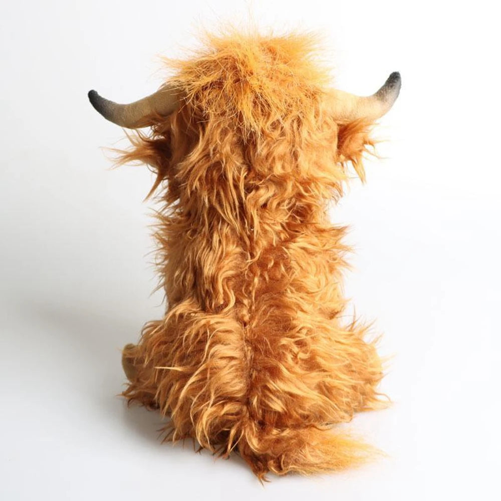 25cm Simulated Scottish Highland Cow Plush Toy Cute Fairy Calf Baby Animal Child Birthday Christmas Gift