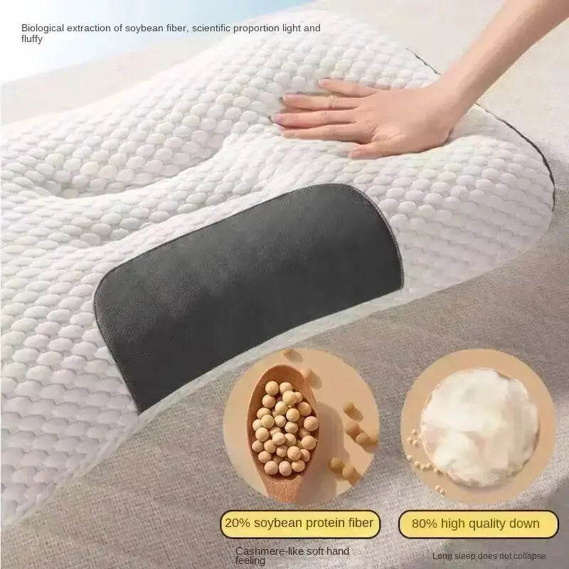 NEW Pillow Help Sleep And Protect The Neck Cervical Orthopedic Household Soybean Fiber Massage SPA Pillow For Sleeping 2025