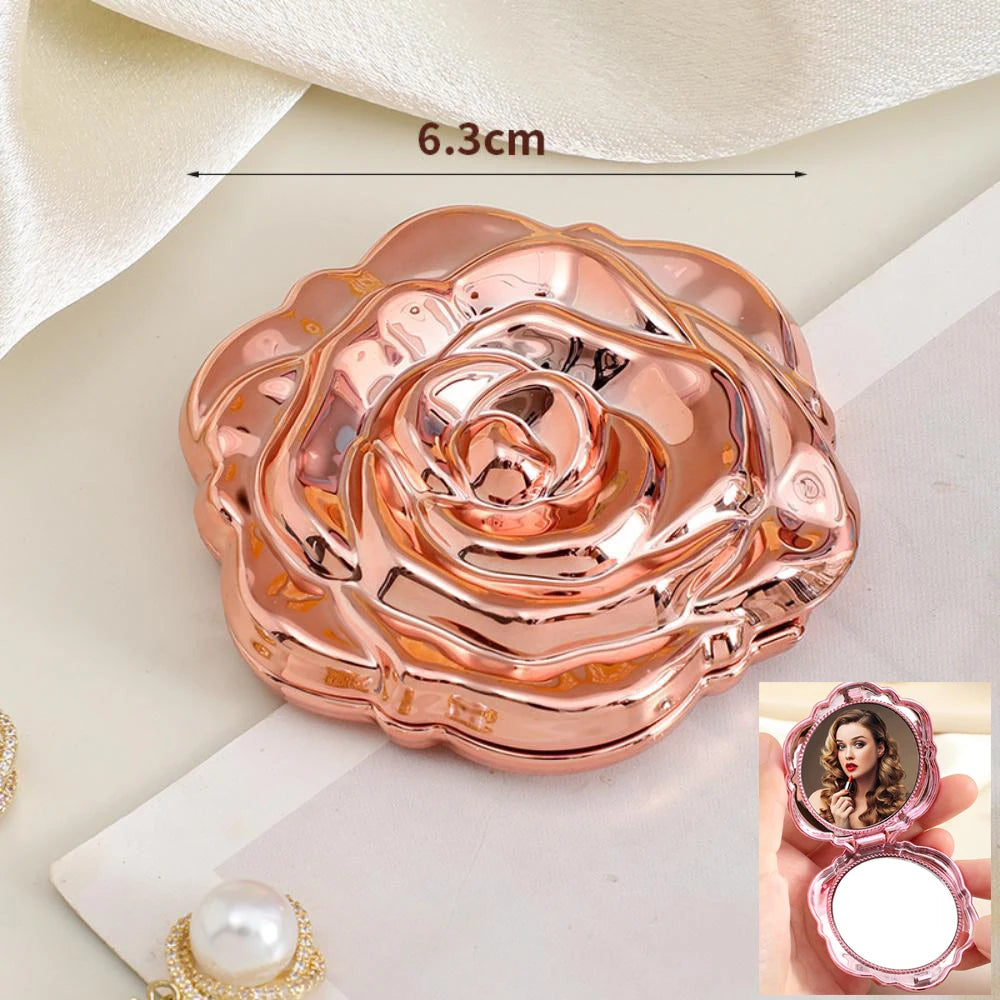 Foldable Makeup Mirror Metal Mini Cute Not Fragile and Portable Travel Compact Mirror Suitable for Bag Double-sided Small Mirror