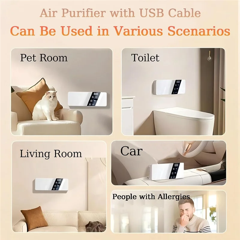 AA81-Air Purifiers For Home Cat Litter Deodorizer, Plug In Air Ionizer Purifiers For Home Pets Bedroom Toilet Kitchen