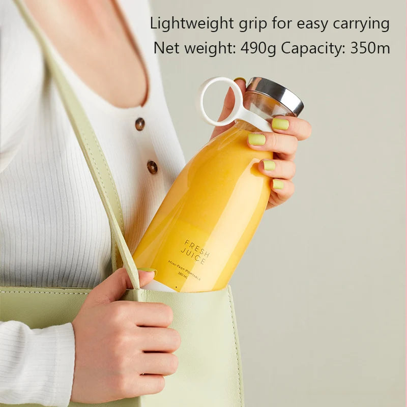 Portable Blender 350ml Mini Portable Blender Smoothies 1400mAh Fresh Juice Travel Electric Travel Portable Mixer Kitchen