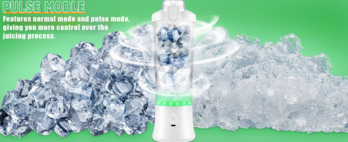 Portable Blender for Smoothies Shakes Juice Personal Small Mini Glass Mixer USB Rechargeable Electric Handheld Watter Bottle