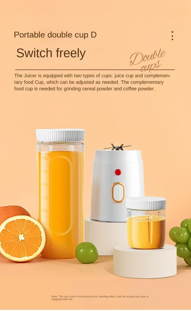 Portable Kitchen  Blender Wireless Electric Fruit Juicer Machine For Orange Ice Crushing 10 Blades Auxiliary Food Machine Mixer