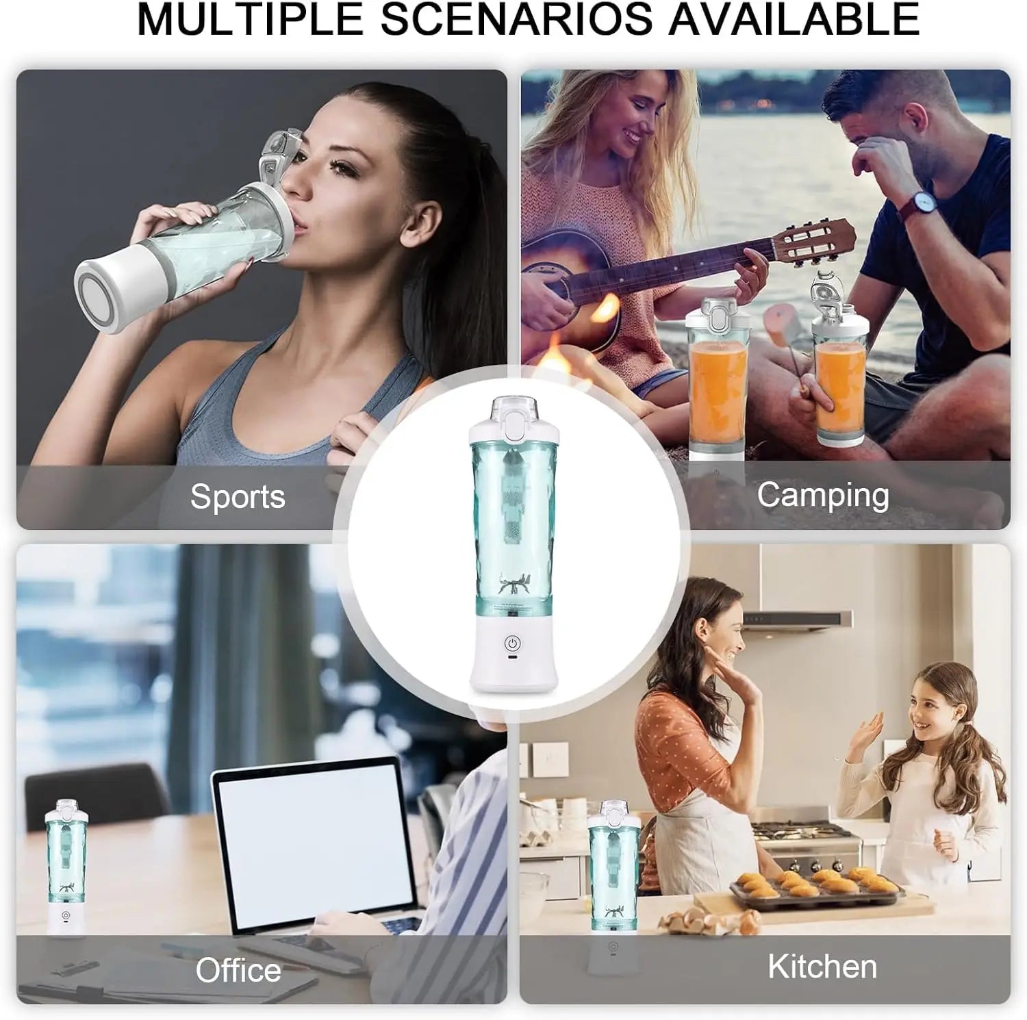 Portable Blender for Smoothies Shakes Juice Personal Small Mini Glass Mixer USB Rechargeable Electric Handheld Watter Bottle
