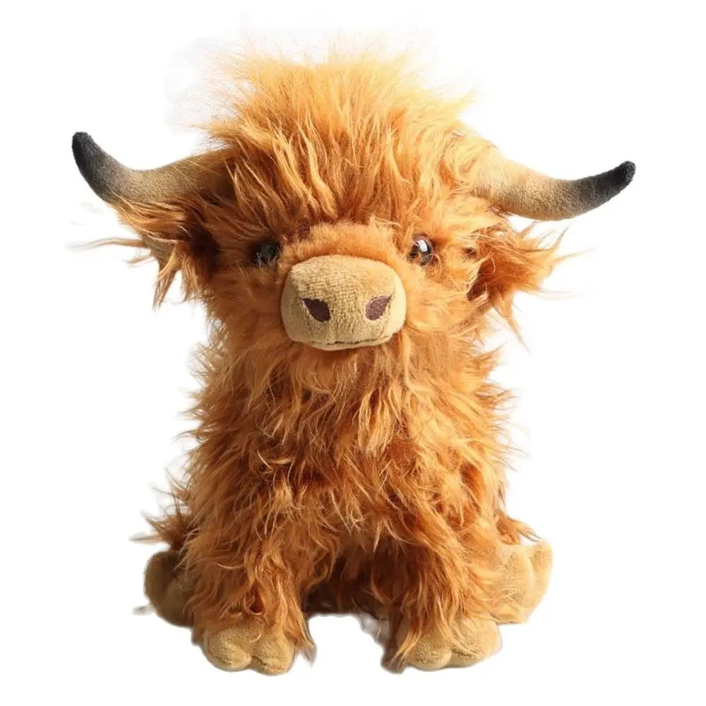 25cm Simulated Scottish Highland Cow Plush Toy Cute Fairy Calf Baby Animal Child Birthday Christmas Gift