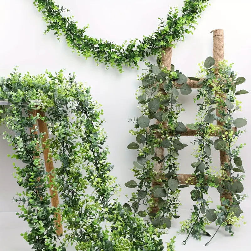 Artificial Eucalyptus Garland - Realistic Fake Greenery for Weddings & Home Decor
