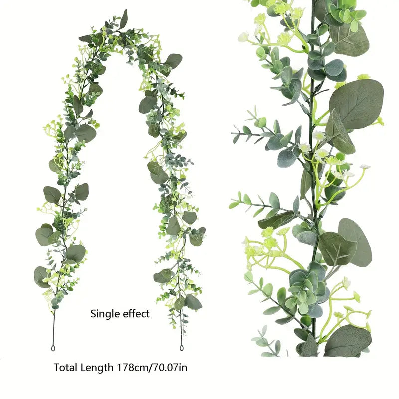 Artificial Eucalyptus Garland - Realistic Fake Greenery for Weddings & Home Decor