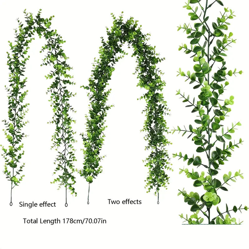Artificial Eucalyptus Garland - Realistic Fake Greenery for Weddings & Home Decor